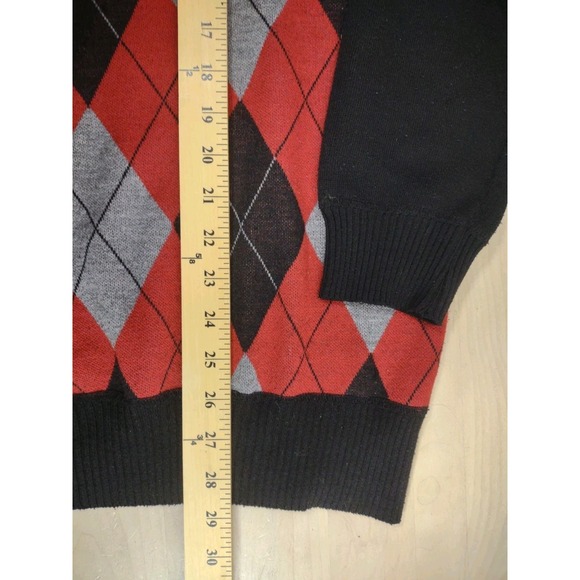 Vintage 90s Phat Farm Argyle Quarter Zip Sweater Size Medium Hip Hop Street Cool - Picture 5 of 6